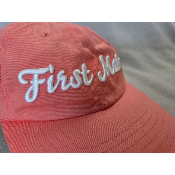 Embroidered First Mate Pink Hat Fishing Boating Lady Ponytail West Marine - Picture 3 of 7